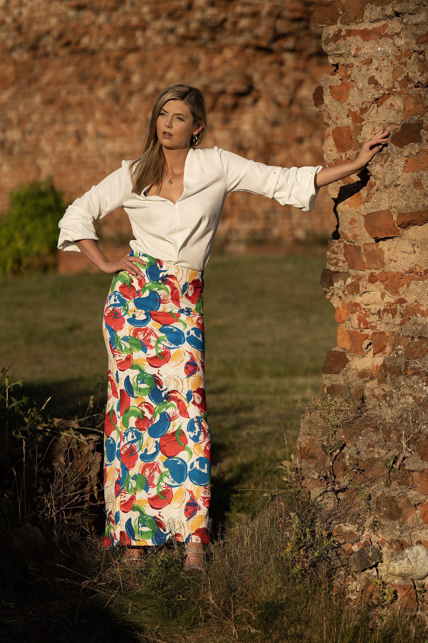 Spódnica długa z rozcięciem